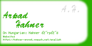 arpad hahner business card